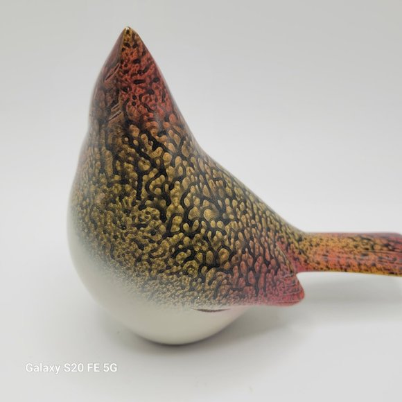 Resin Cardinal Bird Hand Painted Ganz Art w/ Flowers Songbird Figurine - Picture 5 of 10